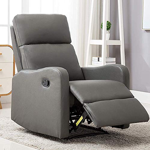 ANJ Chair Contemporary Leather Recliner Chair for Modern Living Room Classic Grey-R6275