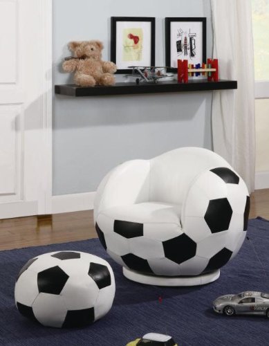 Soccer Chair Matching Ottoman made for Smaller Children