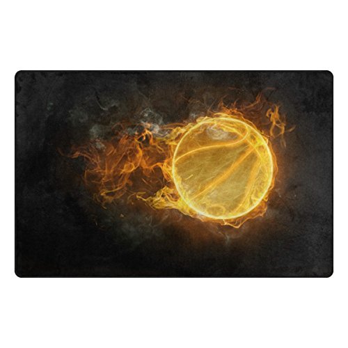 TSWEETHOME Doormat Front Door Mats Outdoor Inside Mats Personalized Welcome Mats with Flame Soccer for Chair Mat and Decorative Floor Mat for Office and Home 31 x 20 in 60 x 39 in
