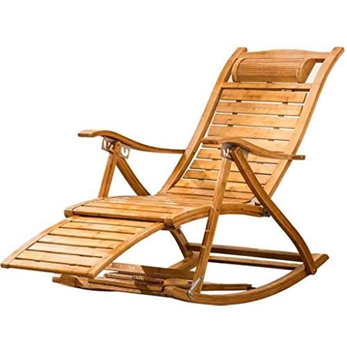 Foldable Rocking Chair Lounge Chair Relax Chair Armchair Rocker Elderly Break Chair with Massageable Footrest