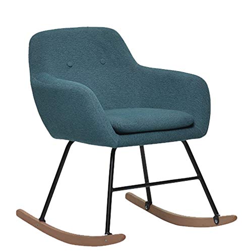 TAESOUW-Home Rocking Chair Rocker Relax Chair Lounge Chair with Comfortable Padded Seat Color  Blue Size  62x75x55cm