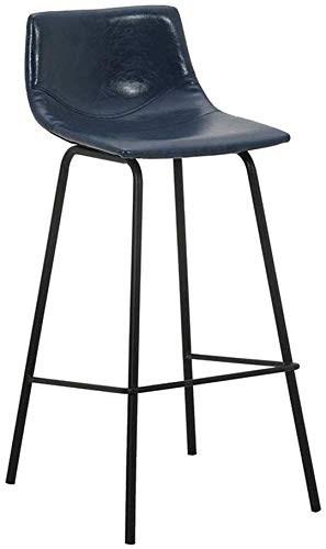 CWJ Home Furniture Barstools Portable Leisure ChairHigh Foot Stool Drink Shop Florist Front Desk Backrest ChairLiving Room ChairPu Seat with Pedal Casual High ChairA65CM