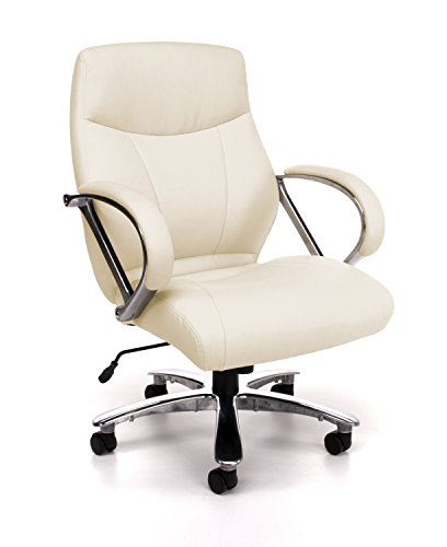 OFM Core Collection Avenger Series Big and Tall Mid Back Leather Executive Chair in Cream 811-LX-CRM
