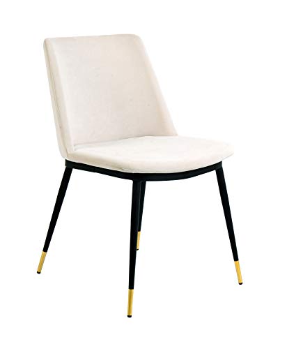 TOV Furniture TOV-D4327 Evora Modern Armless Velvet Upholstered Dining Chair 20 Set of 2 Cream