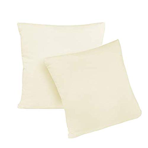 zsbdb5edvq 2Pcs Cotton Pillowcase Square Throw Pillow Cover Cushion Cover Solid Color Removable Gift Home Decor for Sofa Car Chair Office 40x40cm Cream Color