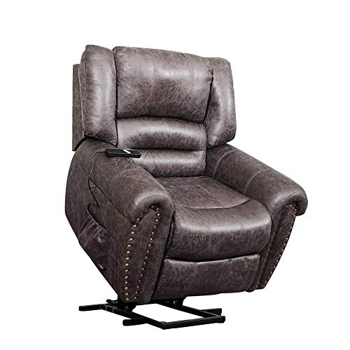 Large Power Lift Chair Recliner Sofa for Elderly Help Standing with Remote Control Living Room Furniture Brown