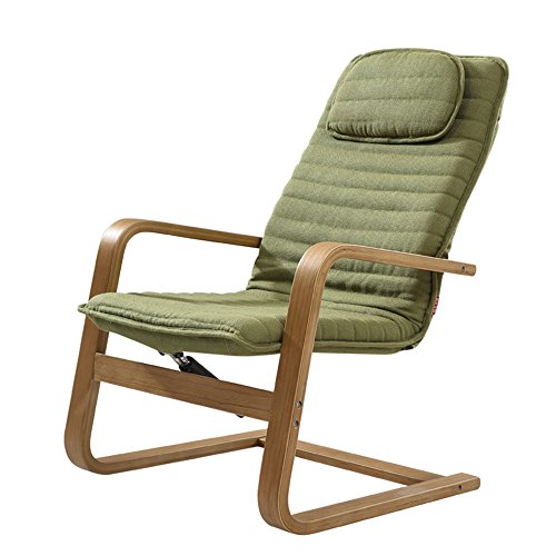 Qivor Folding Chair Creative Upholstered Fabric Recliner Living Room Furniture Chair Color  Green