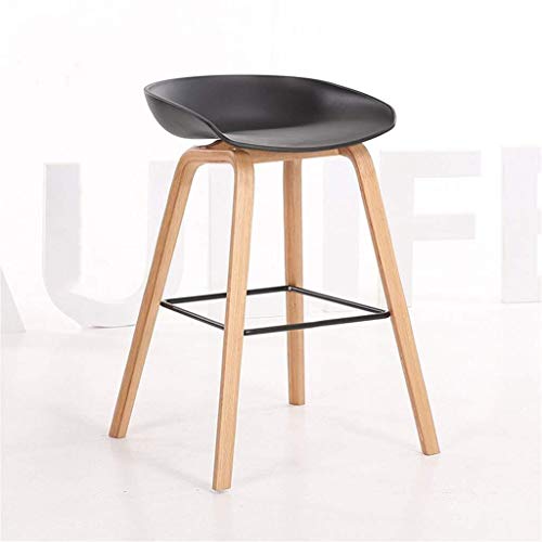 Xiaochongshan Iron Pedal Cafe bar stools Tea Shops Reception Desk Stool Living Room Furniture Chairs Simple Barstool bar Stool Wooden Stand Color  C Size  64CM