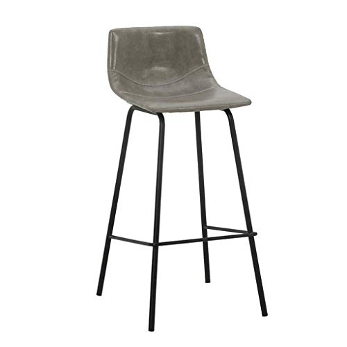 Xinhuatian Furniture Retro Bar Stool Tea Shop Cafe Front Back Chair Lounge Bar Chair Black Iron Frame and Footrest Chair Height 65  75CM Living Room Furniture Chair Color  B Size  65CM