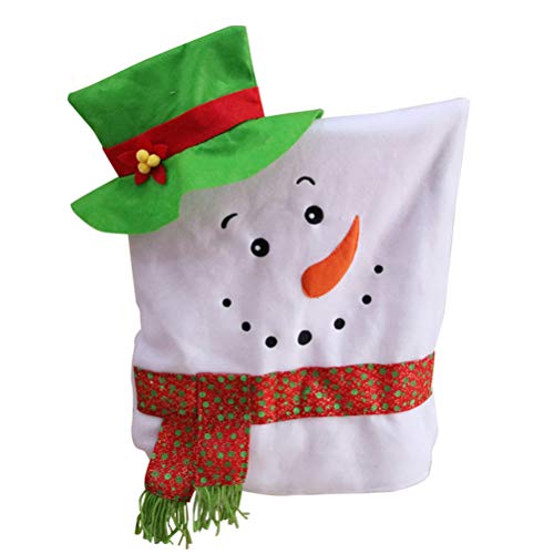 BESTOYARD Dinning Chair Cover Christmas Snowman Chair Seat Slipcover Dinning Room Decorations Snowman Wife