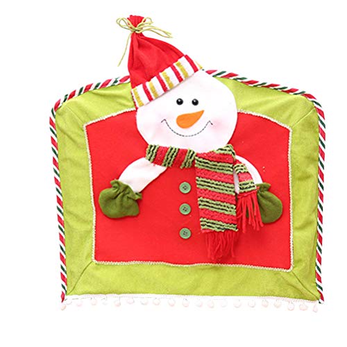 BESTOYARD Snowman Chair Covers Christmas Chair Seat Slipcover Christmas Dinner Table Decorations