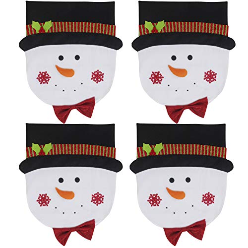 LERTREE 4PCS Christmas Santa Claus Snowman Chair Back Cover Table Dinner Decoration for Xmas Christmas Party B