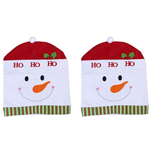LIOOBO 2pcs Christmas Chair Back Covers Snowman Chair Covers Dining Chair Decoration for Christmas Holiday Party Decoration