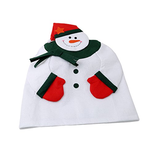 Weiy Lovely Christmas Snowman Chair Cover Restaurant Chair Back Cover for Holiday Festive DecorRed hat