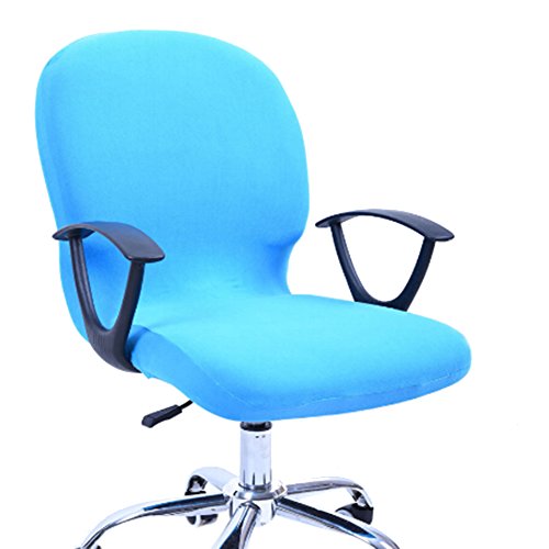 Fangfang Computer Office Chair Cover Spandex Fabric Stretch Rotating Chair Covers Home Swivel Washable Chair Cover Blue