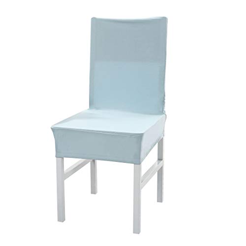 uxcell Polyester Spandex Fabric Stretch Removable Washable Chair Covers Slipcovers Protector for Dining Room Hotel Banquet Ceremony Light Blue