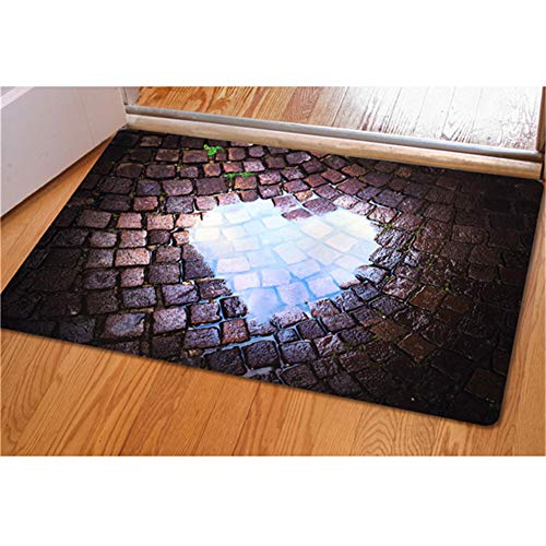 INSTANTARTS Rectangle Area Rug 3D Traps Print Rubber Doormat Porch Entryway Door Mat