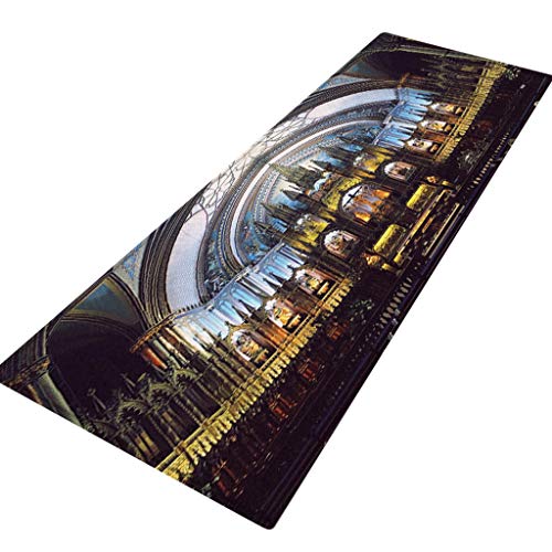 Loveso Flannel Carpet Non-Slip Mat Notre Dame de Paris Pattern Rectangle Area Rug Kitchen Bathroom Mat 40X120CM