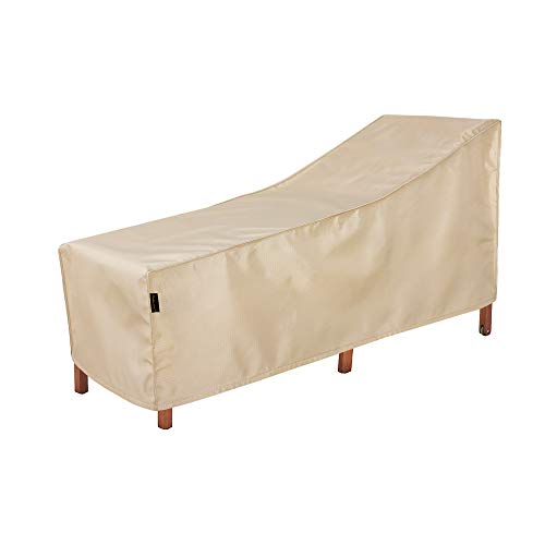 HENTEX Outdoor Chaise Lounge Chair Cover Patio Furniture Cover Heavy Duty Waterproof Cover with Durable Hem Cord 76L×28W×30H Khaki5507