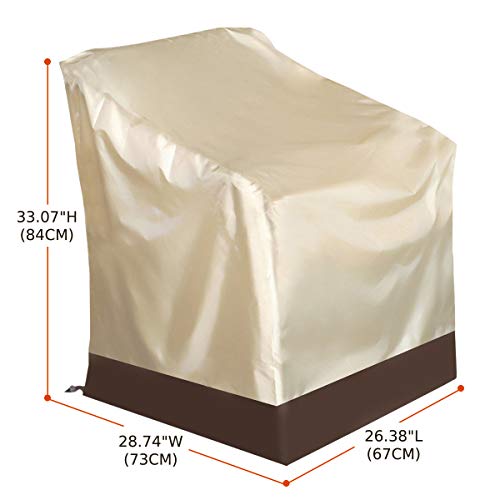 USKINGSO KINGSO Patio Furniture Chair Covers Heavy Duty Waterproof Chair Cover Stackable Protective Deep Seat Cover Veranda Lounge Chair Cover for Outdoor Garden