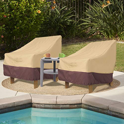 Plantb Patio Lounge Sofa Slipcover Waterproof Chair Cover V-Shaped Sectional Dust-Proof Cover Khaki-01