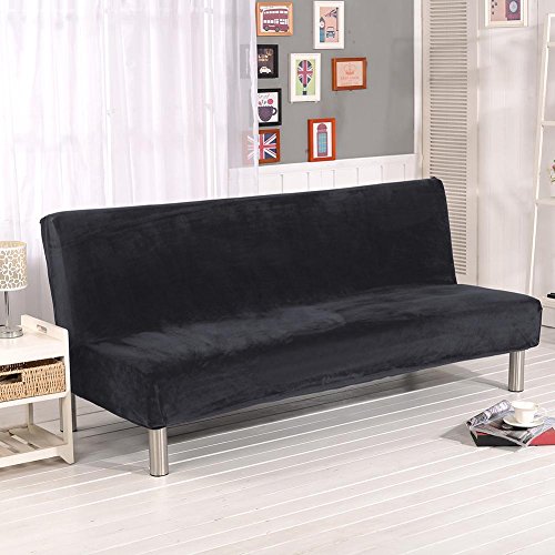 Urnanal Thicker Plush Sofa Slipcover Full Coverage Solid Color Stretch Sofa Cover Couch Soft Cover Slipcover Furniture Protector Without Armrest