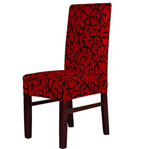 Chair CoversLeegor 1PC Spandex Stretch Banquet Slipcovers Dining Room Wedding Party Short Chair Covers Red
