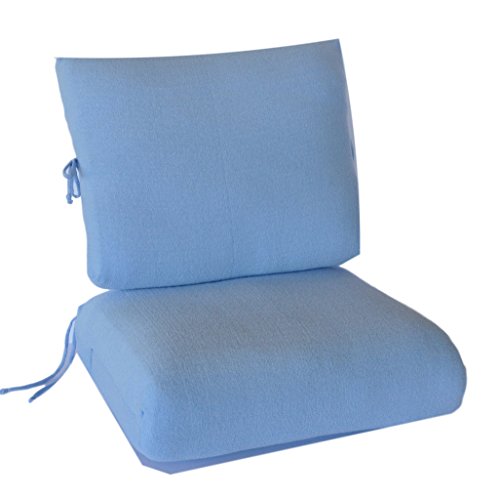 CushyChic Outdoor Slipcovers for Deep Seat Cushions 2 Piece in Air Blue - Slipcovers Only - Cushion Inserts NOT Included