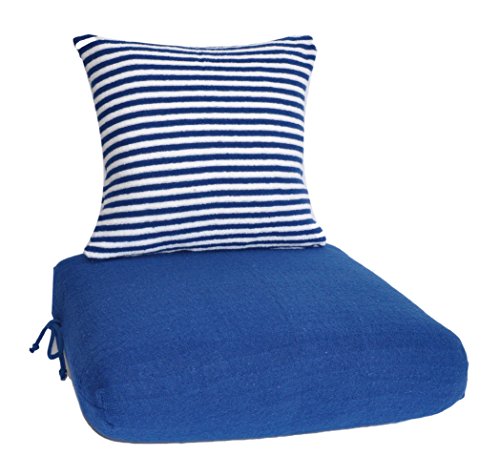 CushyChic Outdoors Slipcovers for Seat Bottom and Pillow Back in Nautical BlueStripe