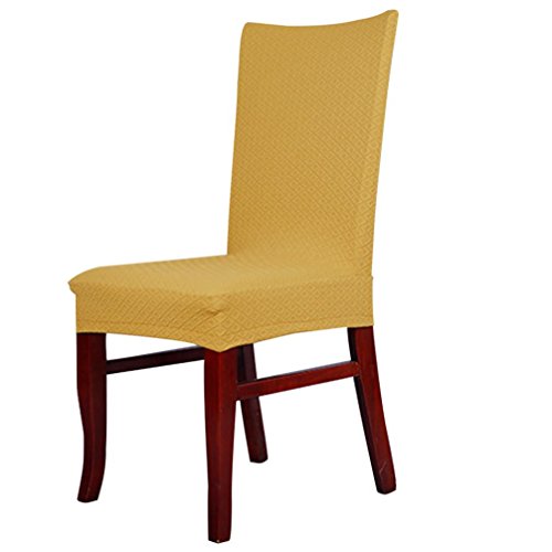Gotd 1PC Dining Chair Covers Spandex Strech Dining Room Chair Protector Slipcover Decor Yellow