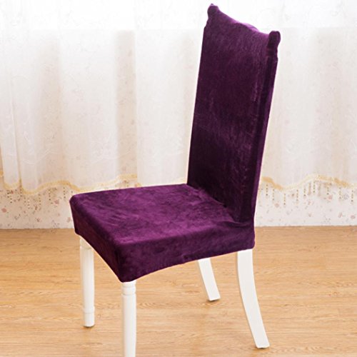 Gotd New Style Spandex Stretch Banquet Slipcovers Dining Room Wedding Party Chair Covers Purple