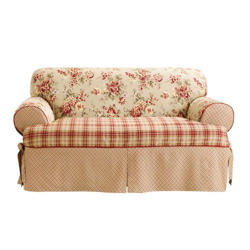 Sure Fit Lexington 1-Piece T Kick Pleat Skirt Loveseat Slipcover Multi