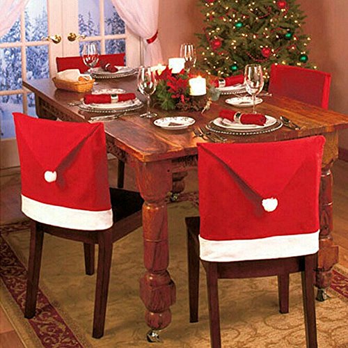 XHSP Christmas Chair Cover Slipcovers Christmas Home Decorationset of 2