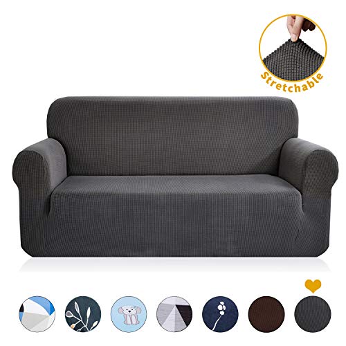 CHICCOVERS LoveSeat Slipcover Sofa Slipcover - Couch Cover - Solid Color Couch Slipcovers for Sofas Available in 2 3 and 4 Seater Sizes - Machine Washable Couch Cushion Covers Solid Gray