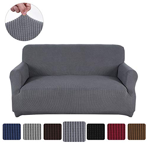 Obstal Stretch Spandex Loveseat Slipcover 2 Seat Sofa Covers for Living Room Non Slip Sofa Slipcover with Elastic Bottom Sofa Couch Coverings Furniture Protector for Dogs Cats Pets and Kids
