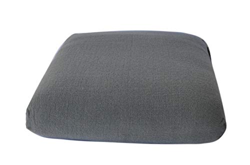 CushyChic Outdoors Terry Slipcover for Ottoman Cushion in Cool Medium Grey - Slipcover Only - Cushion Insert NOT Included