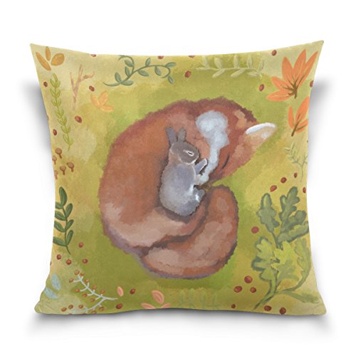 ALAZA Double Sided Little Cat Cotton Velvet Square Pillow Slipcovers 20x20 Inch Decorative for Chair Auto Seat