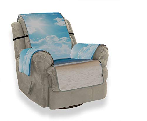 HUAPIN Beach Chair On White Beach T Cushion Chair Slipcover Couch Sofa Cushions Recliner Chair Slipcover for 21 Sofa Protect from Kids Dogs and Pets