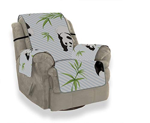 YPink Giant Panda with Green Bamboo Chair Slipcover Recliner T Cushion Chair Slipcover Slipcovers Wingback Chairs for 21 Sofa Protect from Kids Dogs and Pets