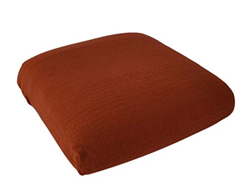 CushyChic Outdoors Terry Slipcover for Ottoman Cushion in Dark Terracotta - Slipcover Only - Cushion Insert NOT Included