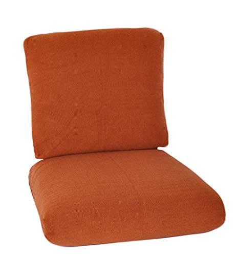 CushyChic Outdoors Terry Slipcovers for Deep Seat Cushions 2 Piece in Dark Terracotta - Slipcovers Only - Cushion Inserts NOT Included