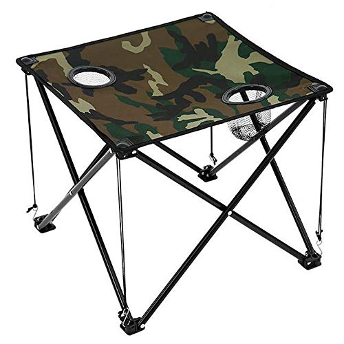 MYFGBB Folding Table Area Portable Outdoor Folding Table Aluminum Folding Table Oxford Cloth Camouflage Simple Table and ChairA