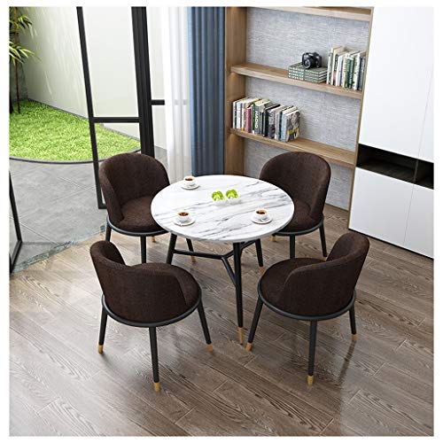 Simple Table and Chair Combination Balcony Living Room Kitchen Dining Table Office Lounge Meeting Room Games Room Gym Outdoor Garden Beauty Salon Movie Round Leisure Table Modern 80cm Round Table