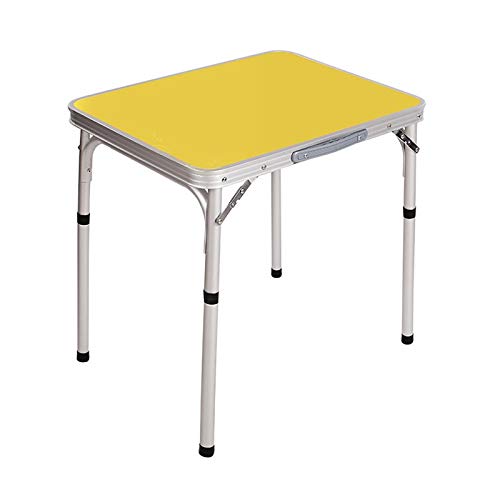 Zhangmeiren Outdoor Folding Table Portable Aluminum Picnic Simple Table Home Table Color  Yellow