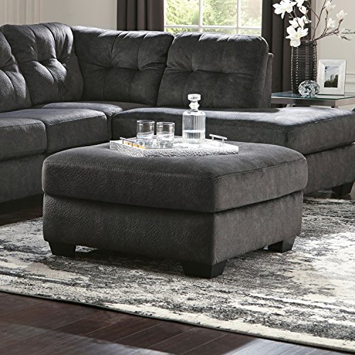 Flash Furniture Signature Design by Ashley Accrington Oversized Accent Ottoman in Granite Microfiber