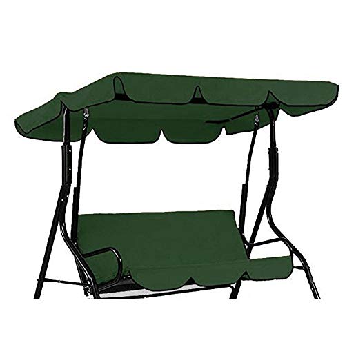 QEES 3 Seater Hammock Cushioned Swing Chair Top Cover 2-Person Outdoor Swing Canopy Replacement Top Cover Patio Swing Glider Cover Lounge Chair Protector Cover JJZ1288 Green