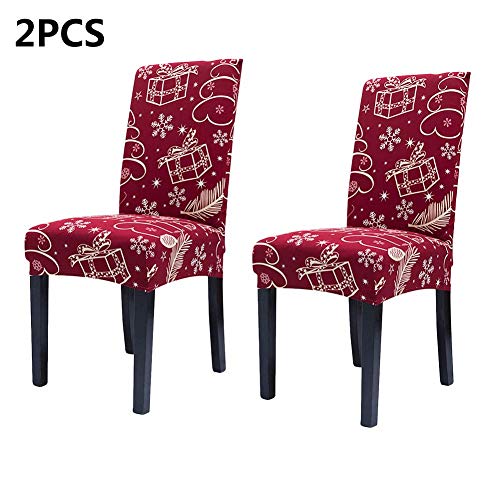 Rosymity Stretch Spandex Short Seat Slipcover Dining Chair Cover Chair Covers Printed Pattern Stretchable Seat Covers Chair Protector