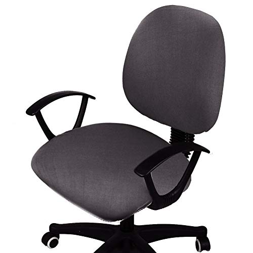 Voilamart 4 Pack Office Computer Chair Seat Covers Desk Chair Cover Removable Universal Chair Covers Stretch Rotating Chair Slipcover Desk Chair Seat Cushion Protectors 21inch Grey