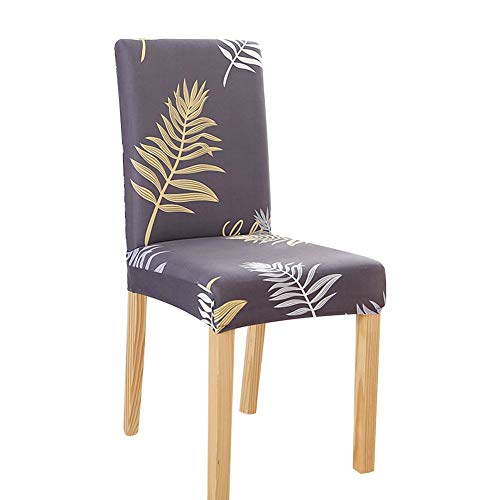Yosooo Stretch Dining Room Chair Slipcovers Modern Style Leaves Washable Dining Chair Protector Cover for Hotel Dining Room Ceremony Banquet Wedding Party Modern Stretch Chair Cover