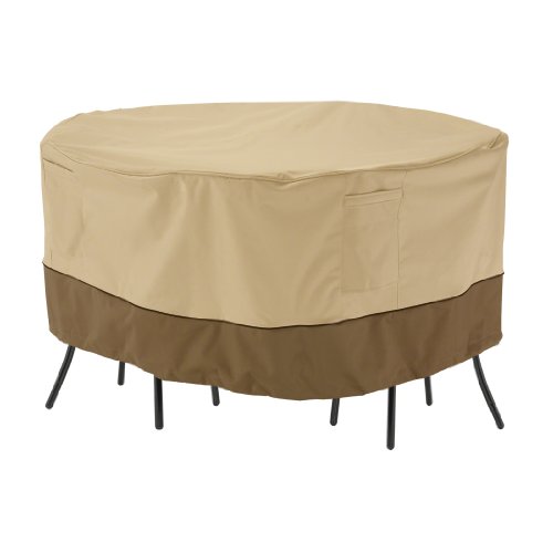 Classic Accessories Veranda Round Patio Bistro Table and Chair Set Cover - Durable and Water Resistant Patio Furniture Cover 71962